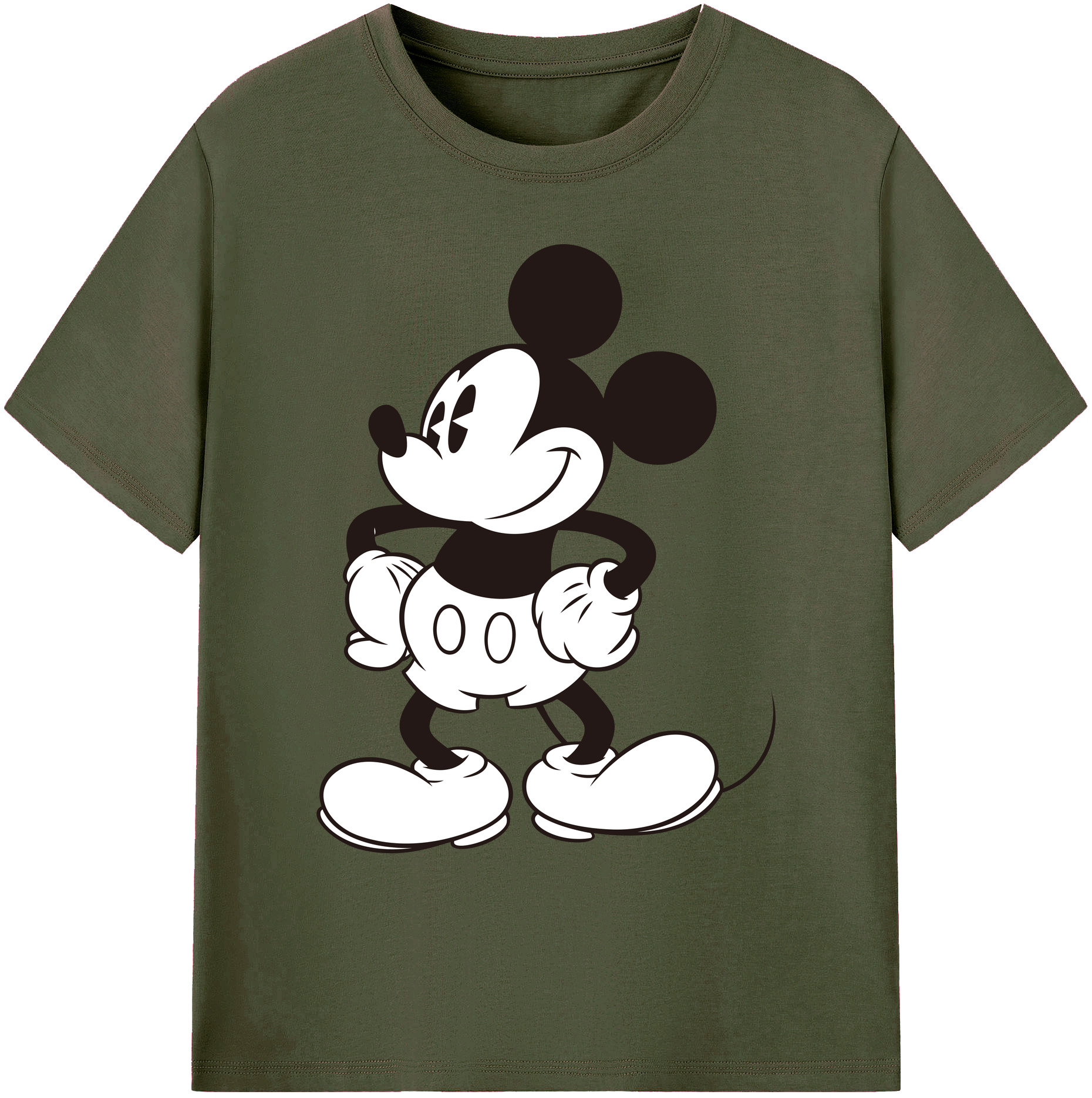 ミッキーマウス Mickey Mouse 綿100％ メンズ半袖Tシャツ｜肌触りやわらか＆通気性